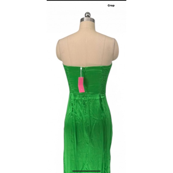 NWT Amanda Uprichard Strapless Silk Maxi Gown Emerald Green Dress Small $360